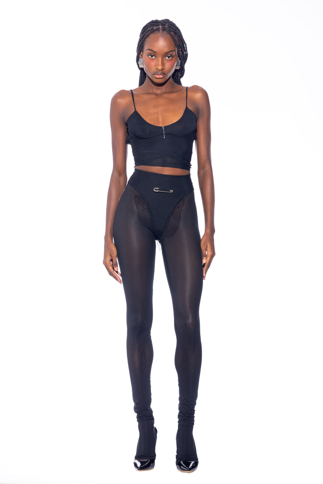 HIGH WAISTED PANTY LEGGING IN BLACK ECO MESH