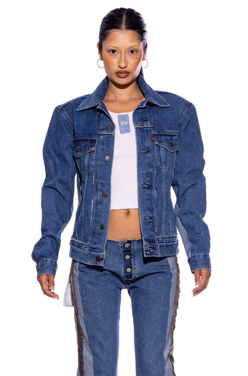 Sami Miro Vintage - PORTERHOUSE TRUCKER JACKET IN VINTAGE DENIM