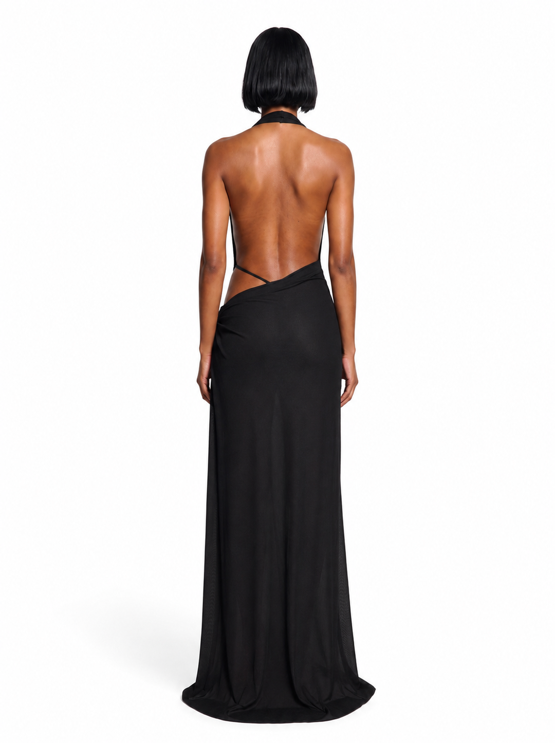 The Knot Gown In Black Eco Mesh