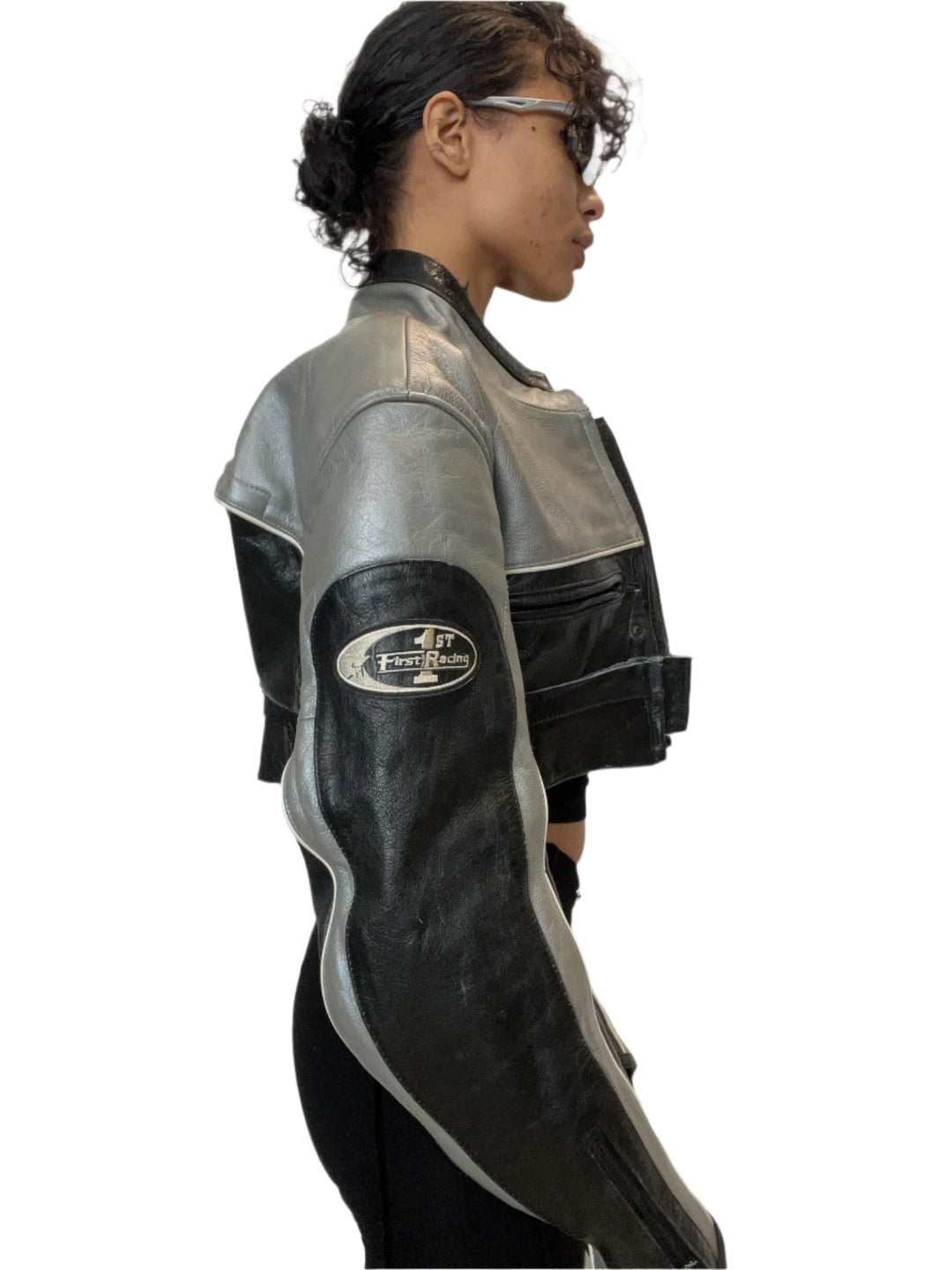 1/1 SMV FIRST RACING MOTO JACKET IN BLACK & SILVER