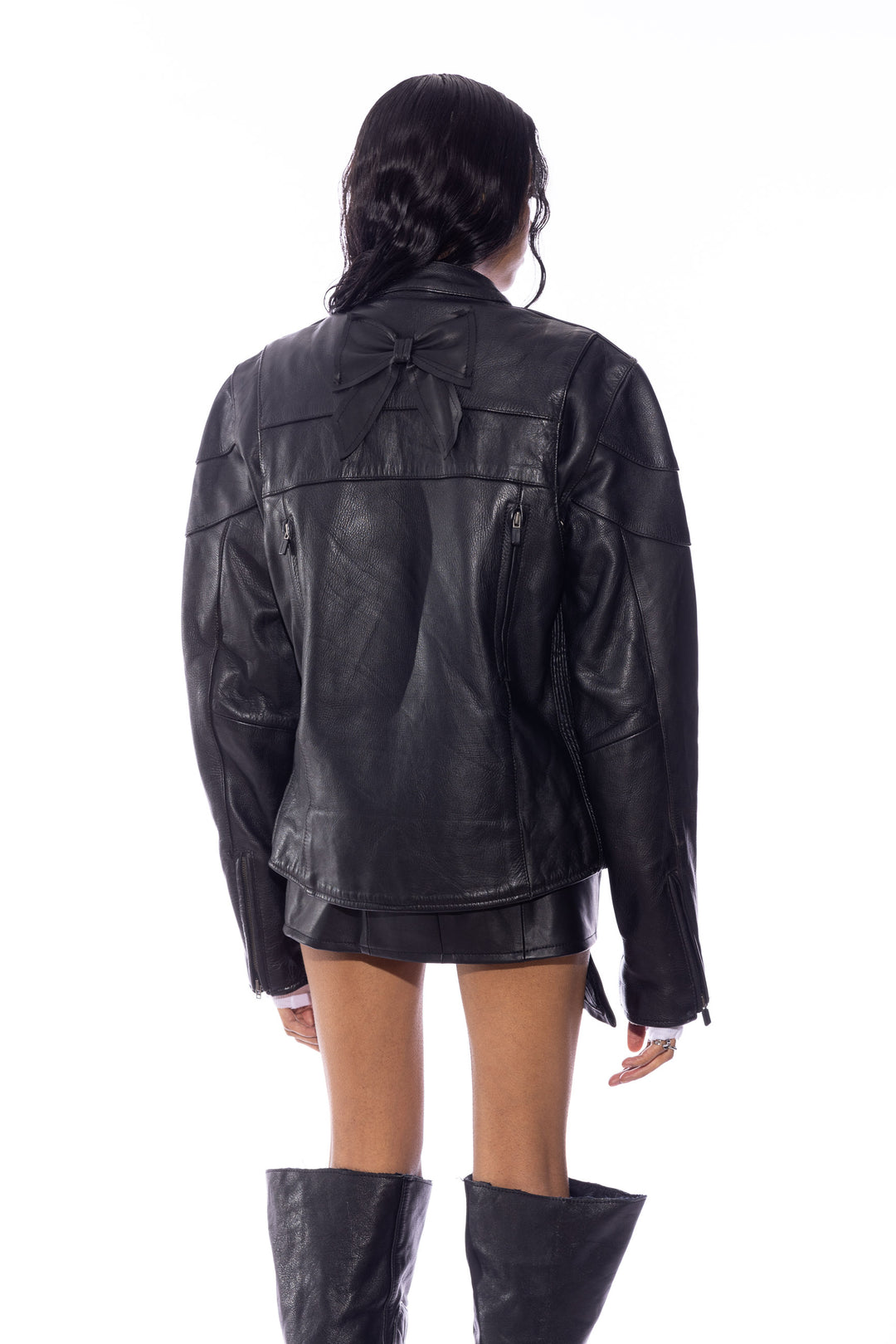 1/1 SMV BLACK LEATHER BOW JACKET #1