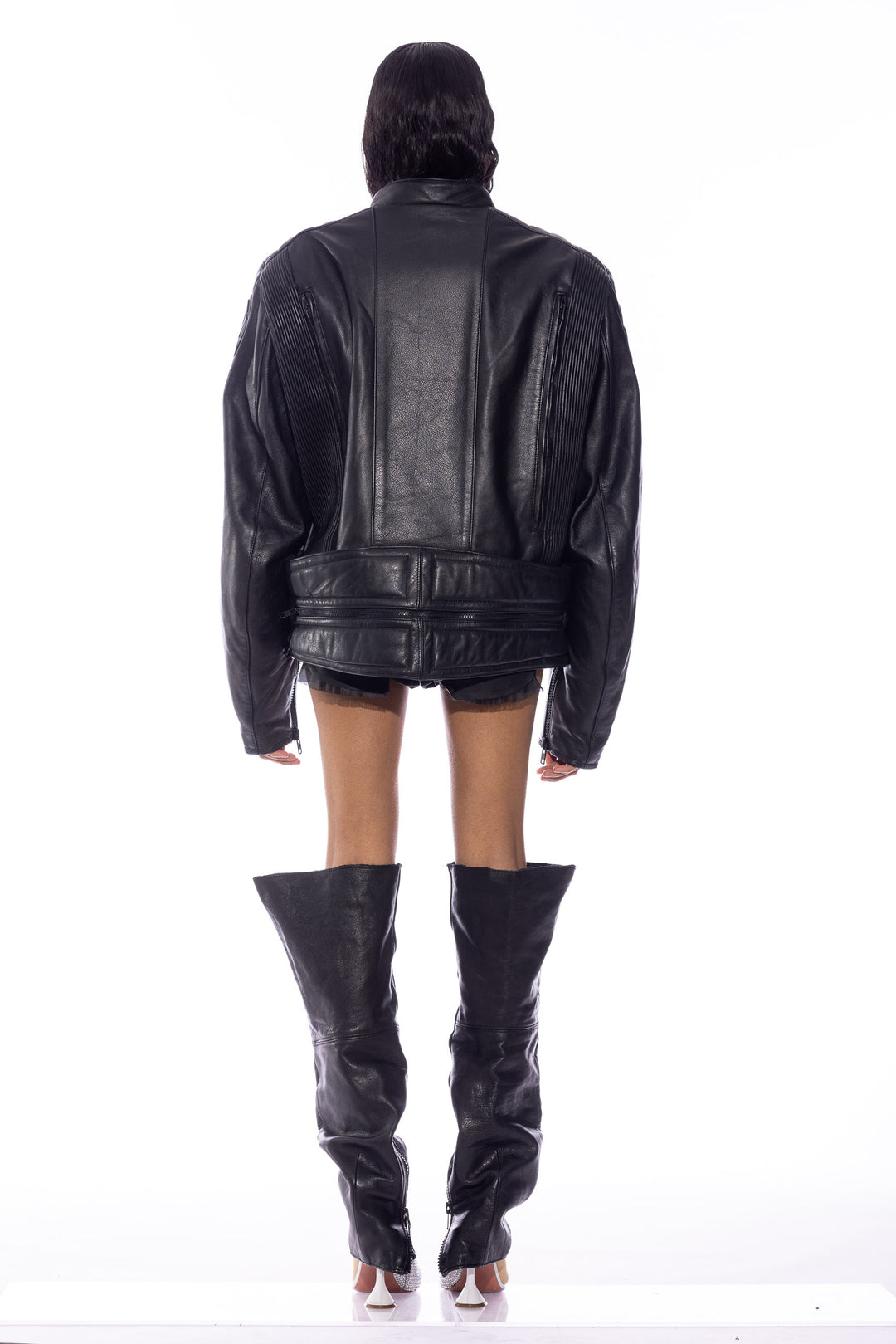 1/1 SMV BLACK LEATHER BOW JACKET #2