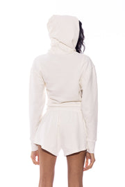 MINI BOW HOODIE IN WHITE TERRY
