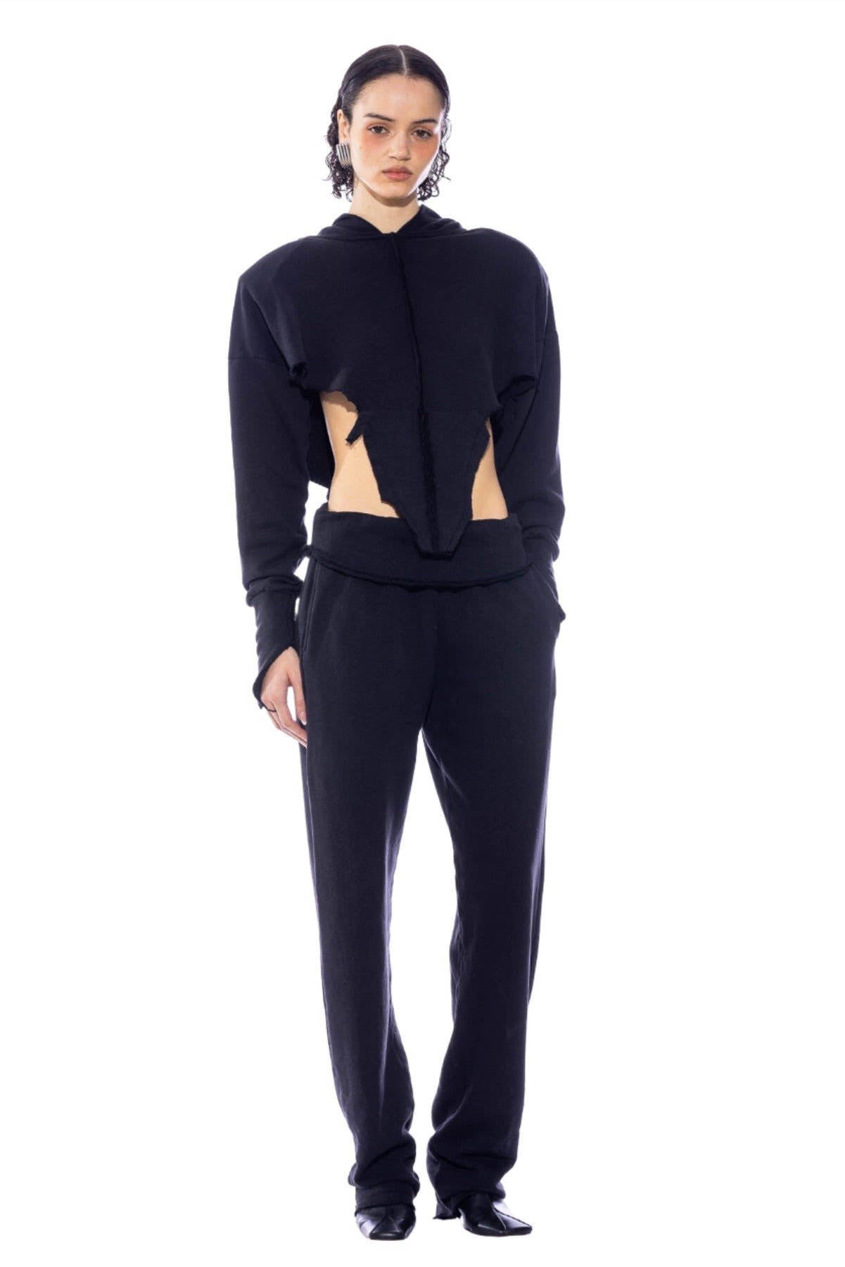 Fold Over Sweatpants in Black Terry – SAMI MIRO VINTAGE