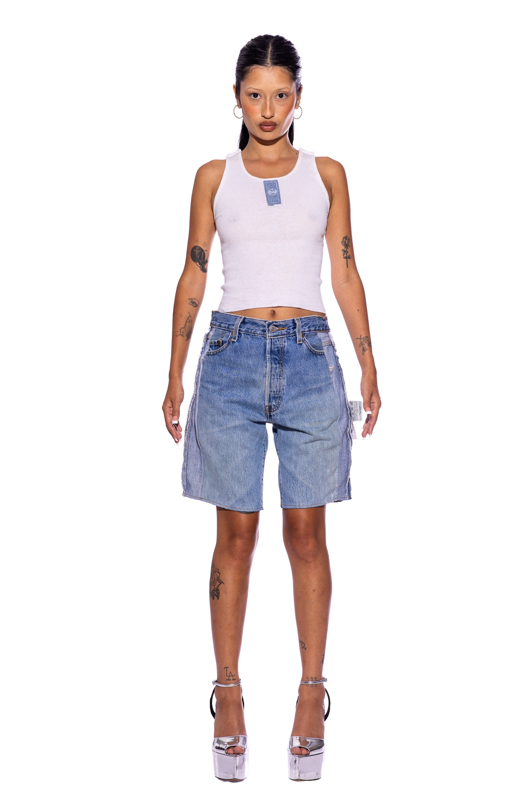 Sami Miro Vintage Porterhouse Long Short in Vintage Blue Denim M SH209 DEN
