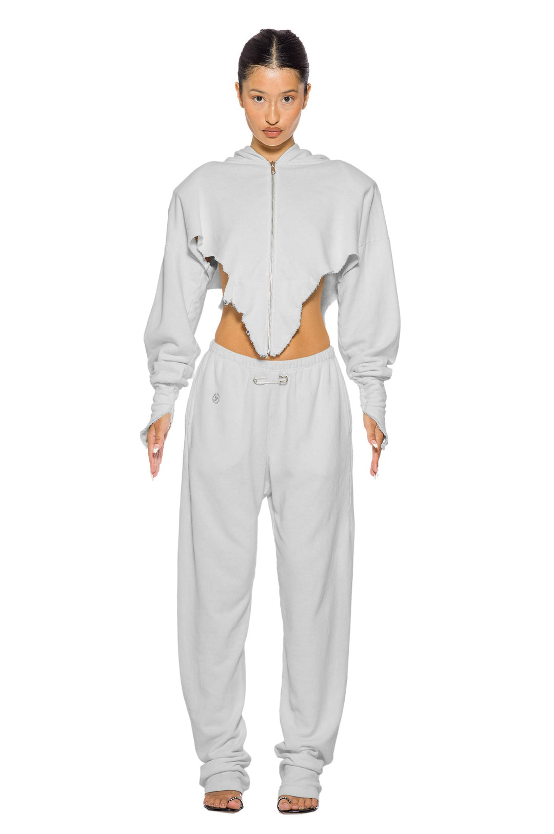 SAFETY PIN SWEATPANTS IN FOG TERRY