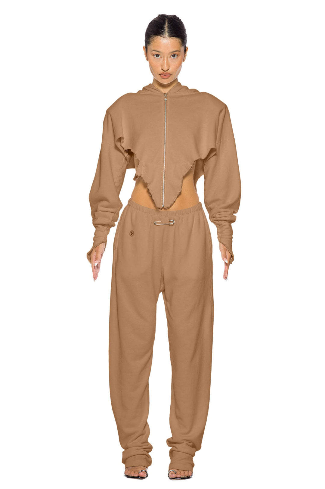 SAFETY PIN SWEATPANTS IN CLAY TERRY