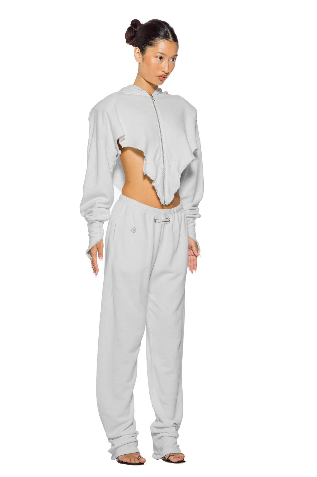 SAFETY PIN SWEATPANTS IN FOG TERRY