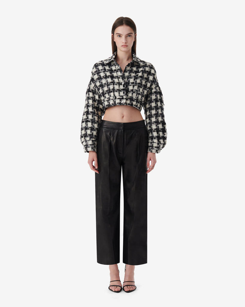◇NASTY FANCY CLUB◇ NF Houndstooth Check Crop Knit Tee BLAC WM07MOTIVE24W-A_84b4ea78-7fbe-