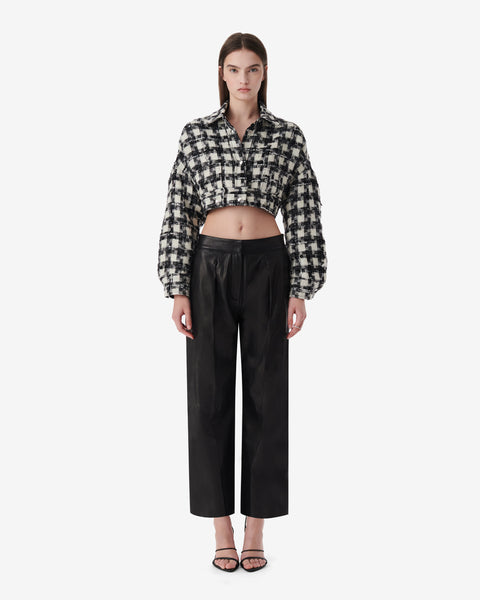 ◇NASTY FANCY CLUB◇ NF Houndstooth Check Crop Knit Tee BLAC WM07MOTIVE24W-A_84b4ea78-7fbe-