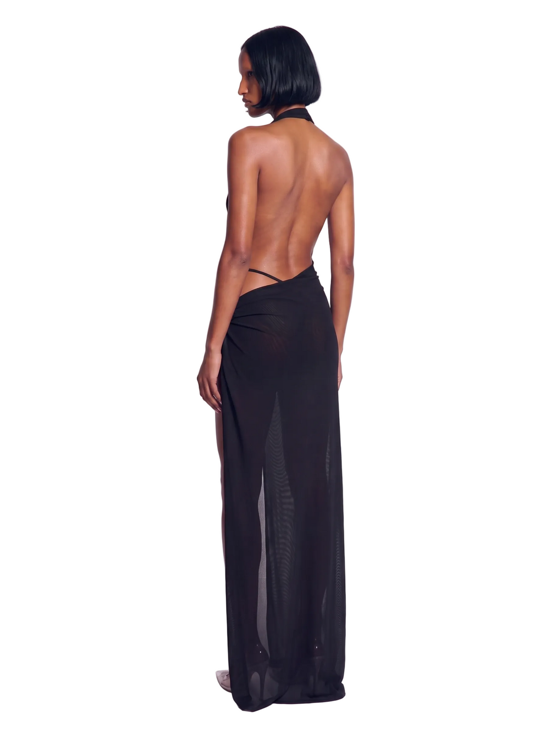 The Knot Gown In Black Eco Mesh