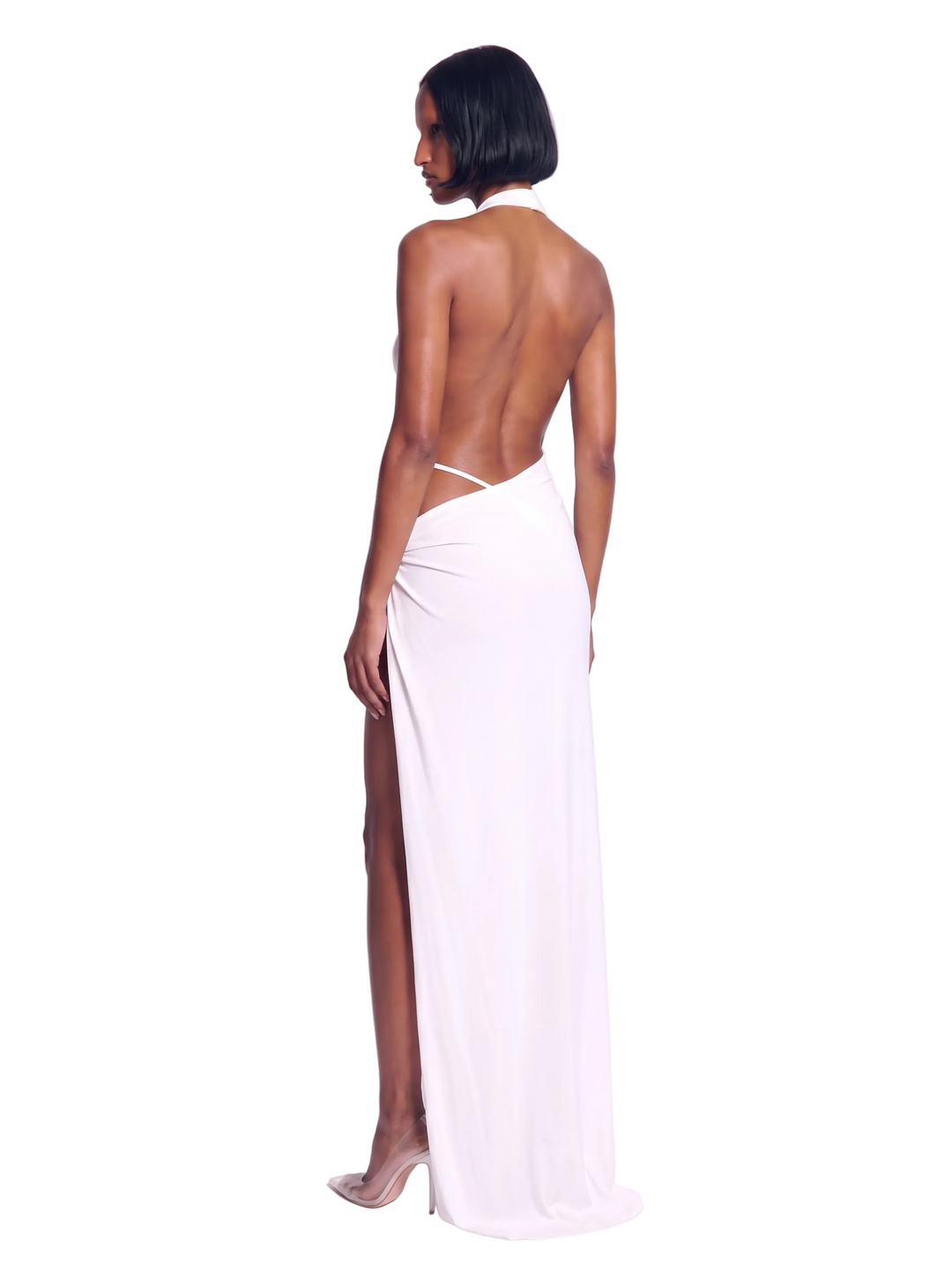 The Knot Gown In White Eco Mesh
