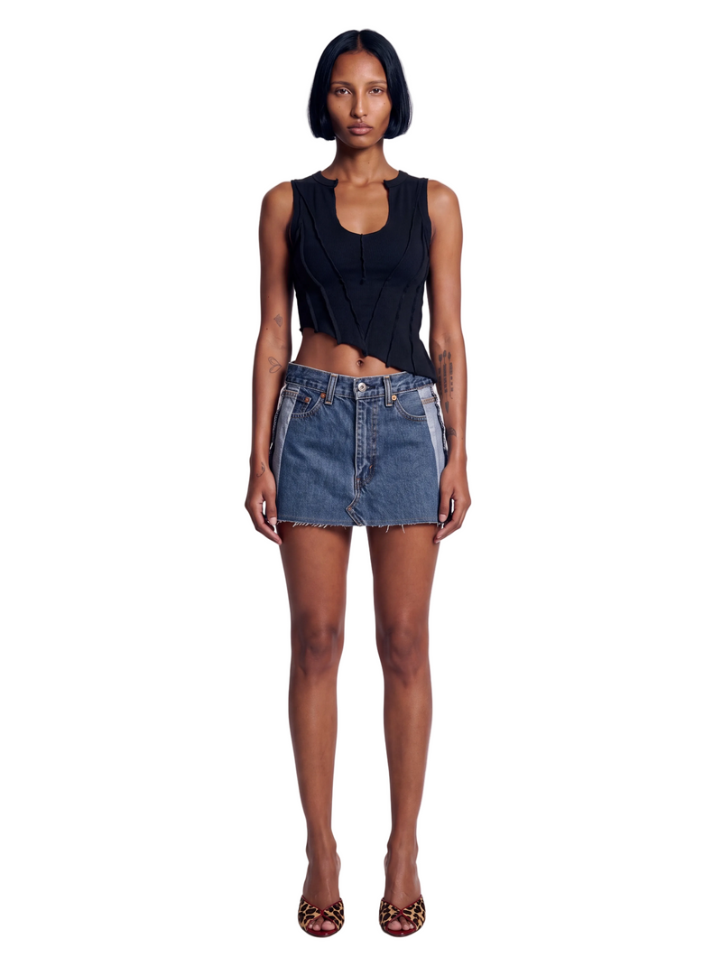 PORTERHOUSE MINI SKIRT IN VINTAGE BLUE