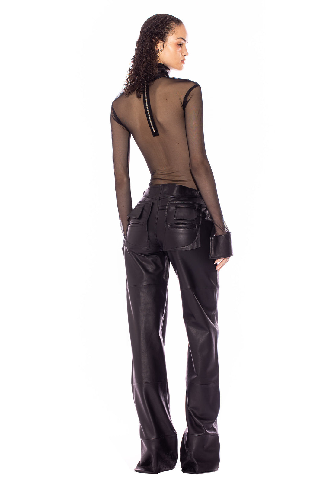 THE BODYSUIT IN BLACK LEATHER