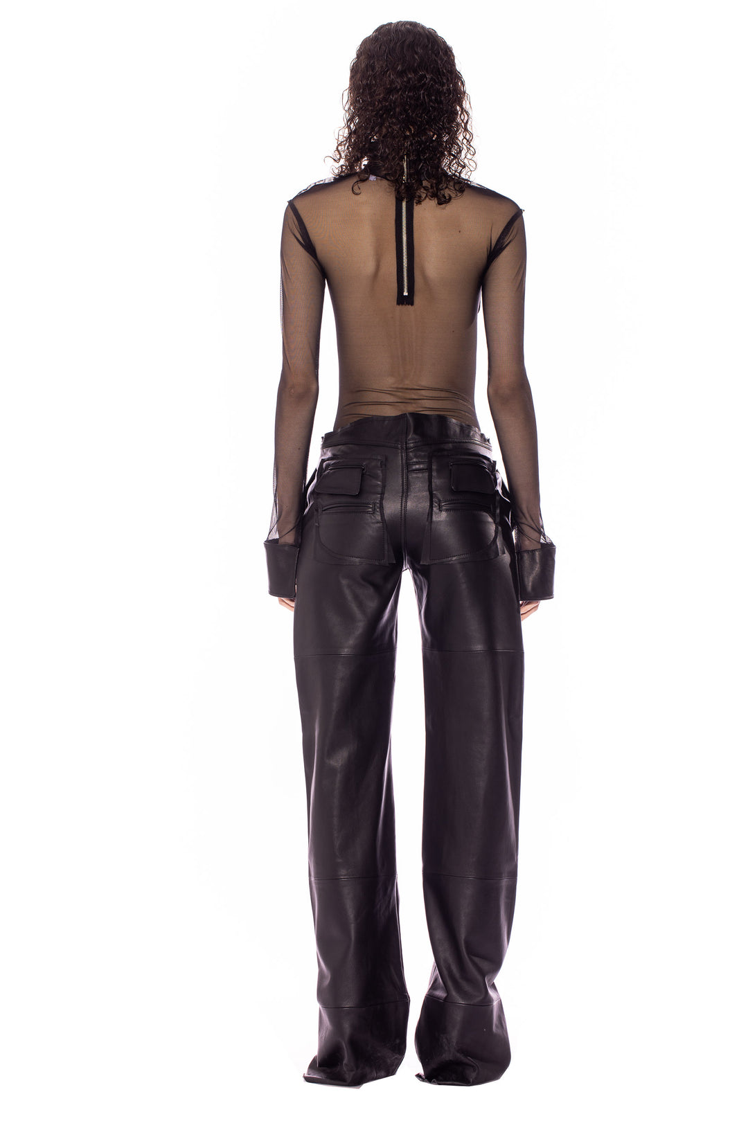 THE BODYSUIT IN BLACK LEATHER