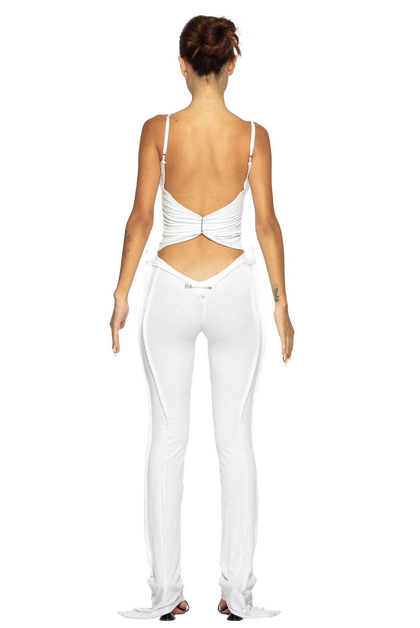 Sami Miro Vintage - Low Back Double Layer Tank in White Rib – SAMI