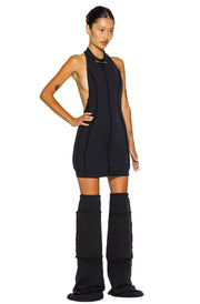 TERRY LEG WARMERS IN BLACK FRENCH TERRY