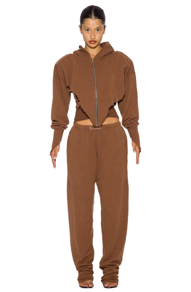 SAFETY PIN SWEATPANTS IN BARK TERRY
