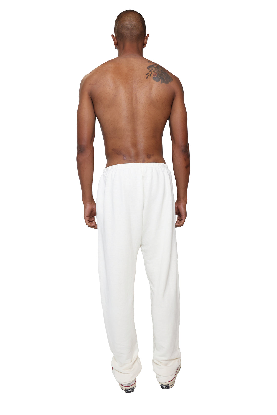 SAFETY PIN SWEATPANTS IN WHITE TERRY