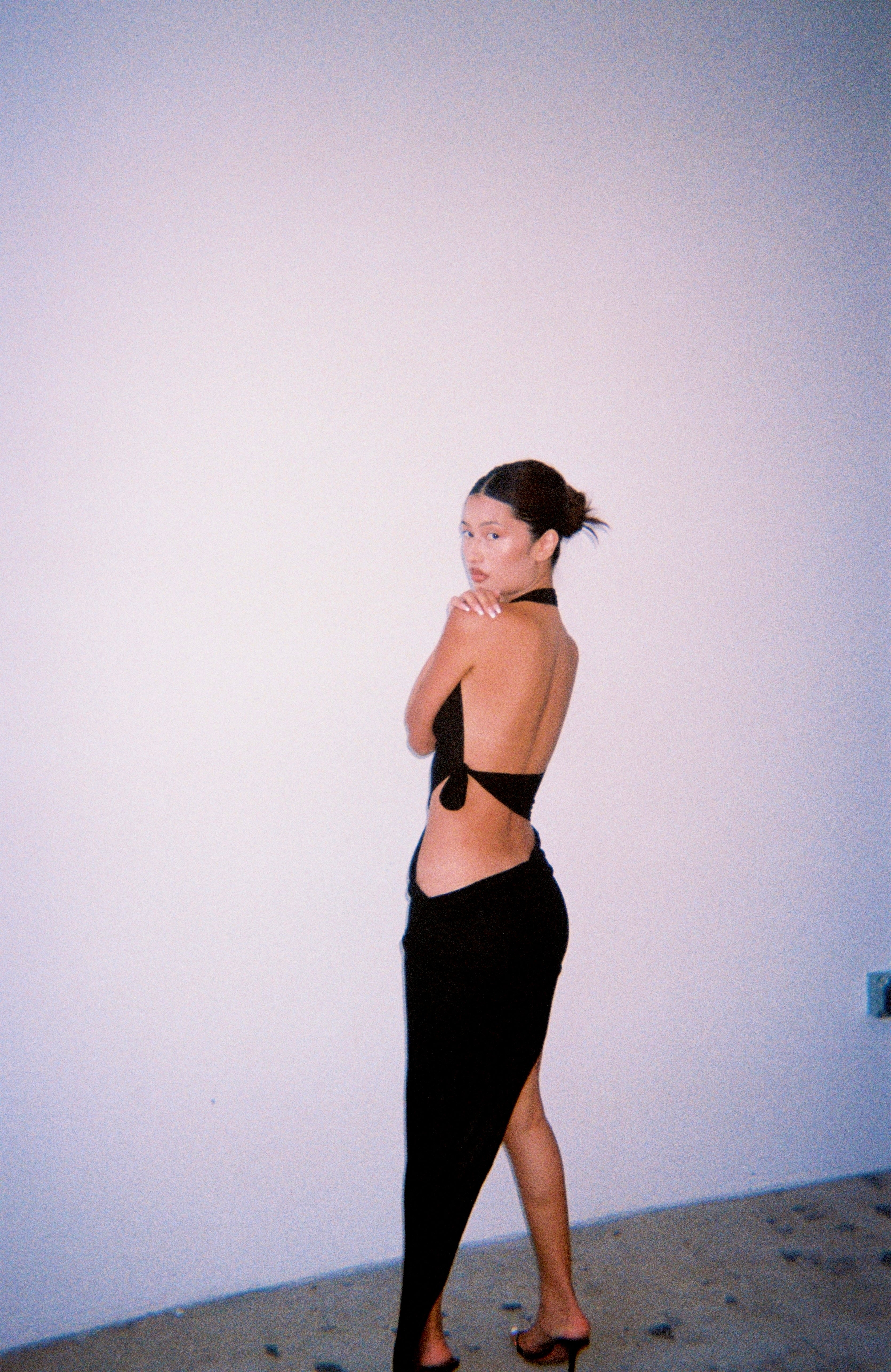 Sami Miro Vintage - Tied Up Asymmetric Cutout Dress in Black