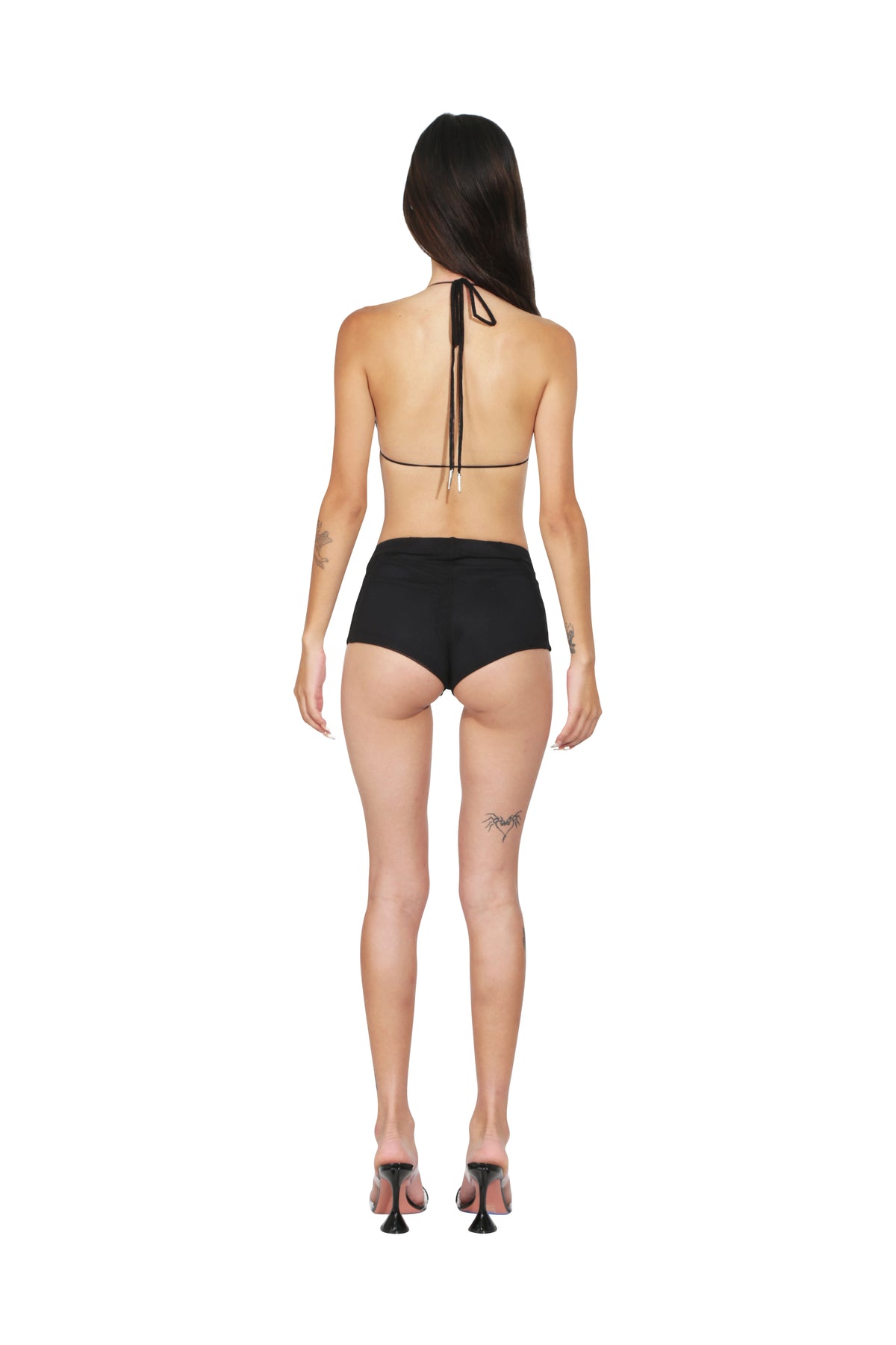 SAMI MIRO VINTAGE Open Seam String Bikini Top in Black