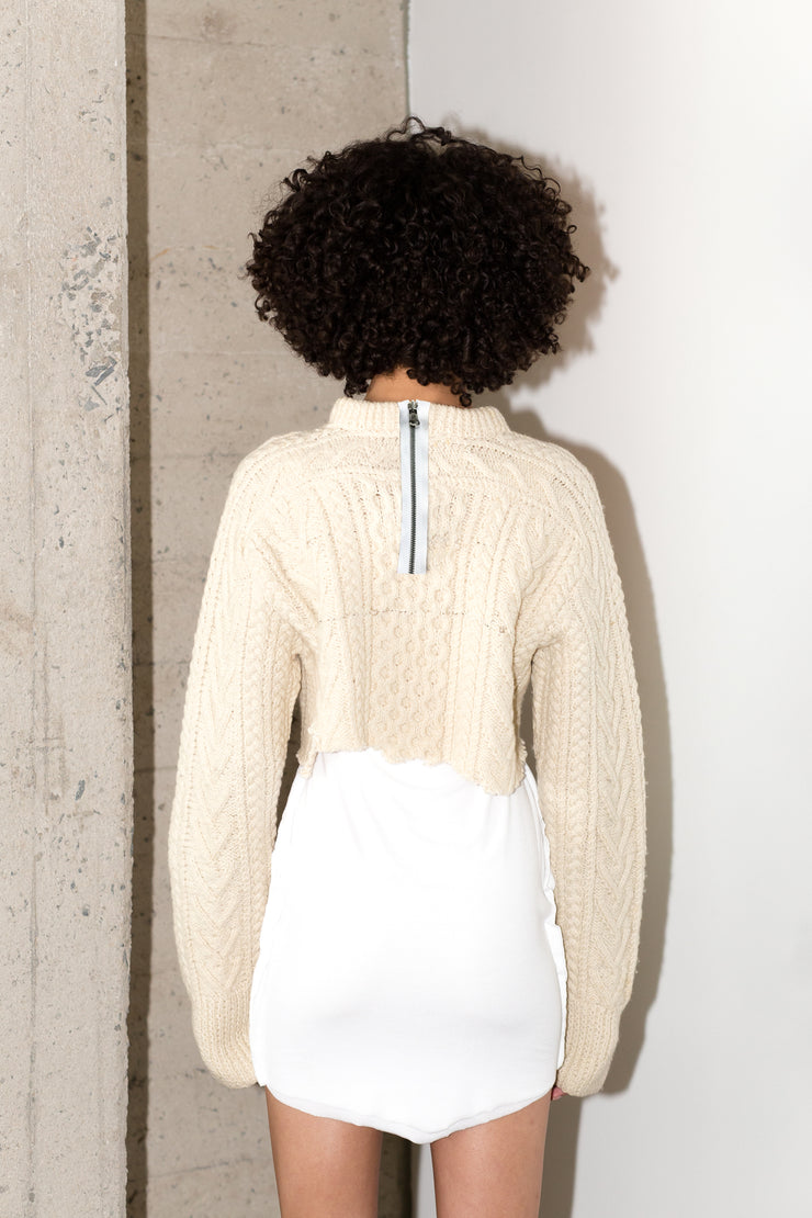 BRANZINO SWEATER CROP IN BLUE DENIM