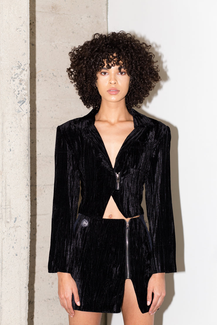 SYLVESTER BLAZER IN CRUSHED VELVET