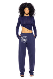 SMV X FE SAFETY PIN SWEATPANTS IN SPACE TERRY