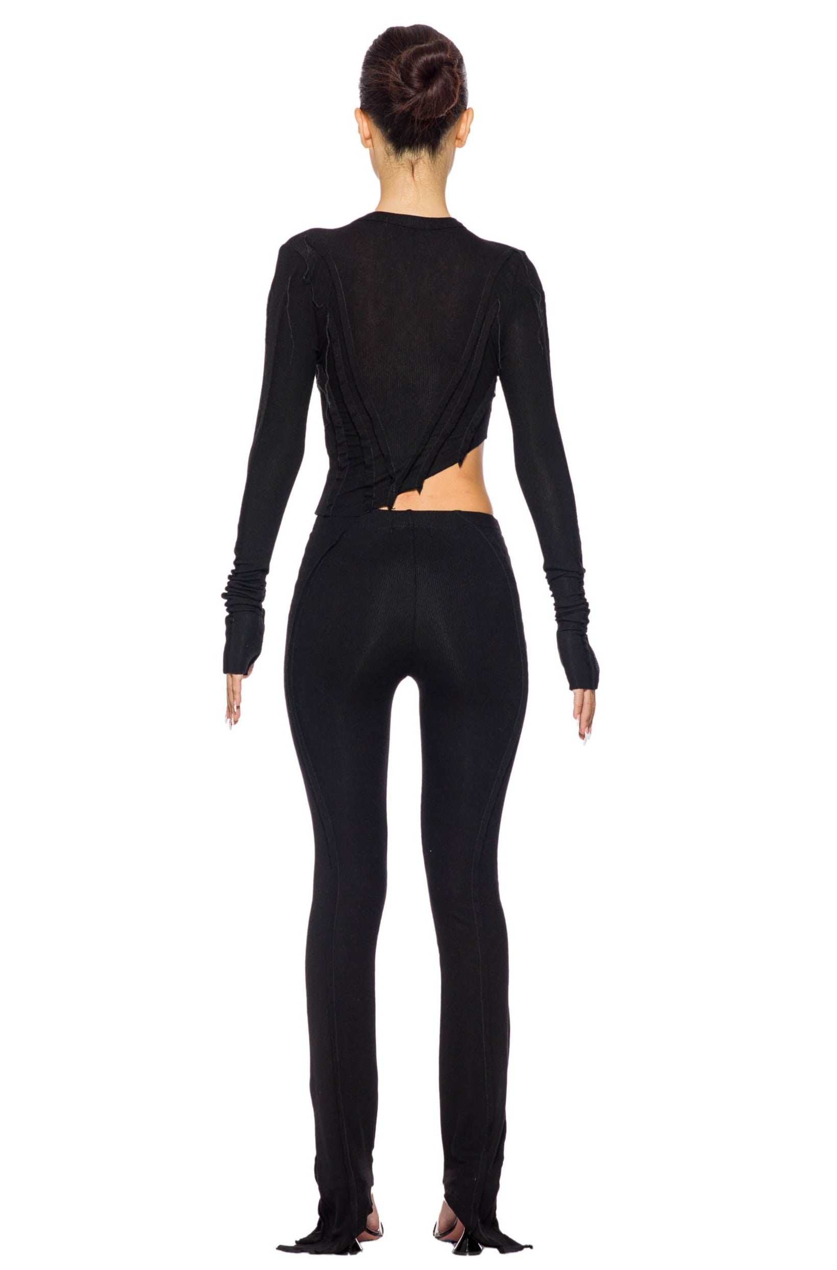 Sami Miro Vintage - Asymmetric Pants in Black Rib – SAMI