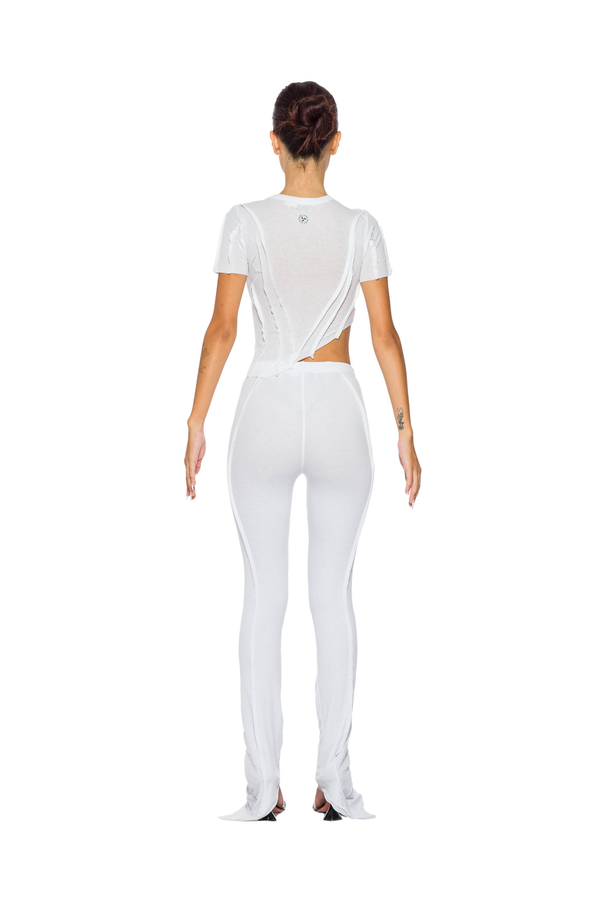 Sami Miro Vintage - Asymmetric Tee in White Rib – SAMI MIRO
