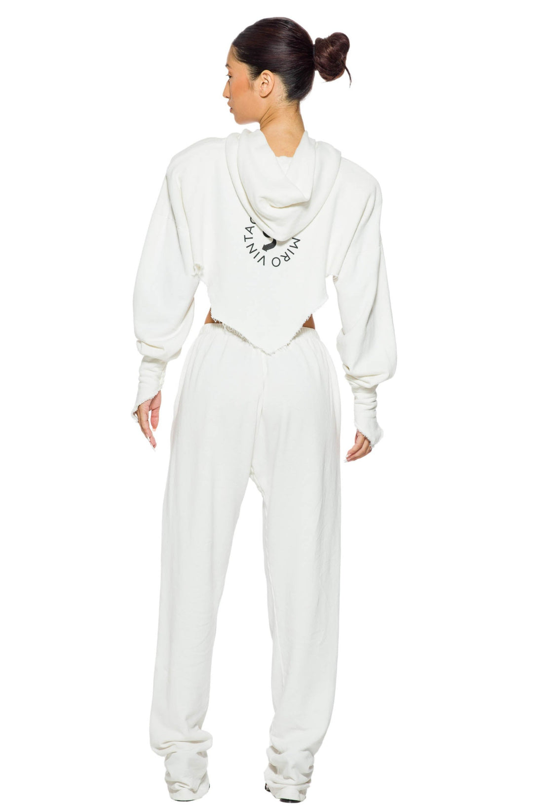 SAFETY PIN SWEATPANTS IN WHITE TERRY