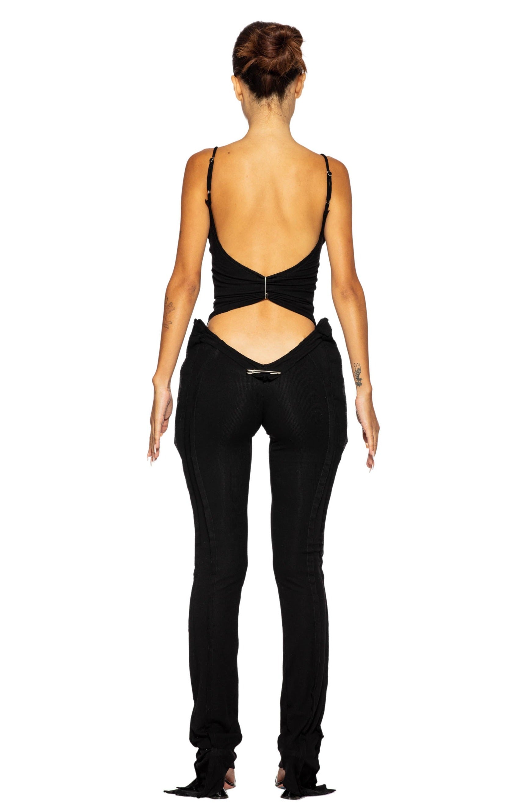 Sami Miro Vintage - Double V Open Seam Pants in White Rib