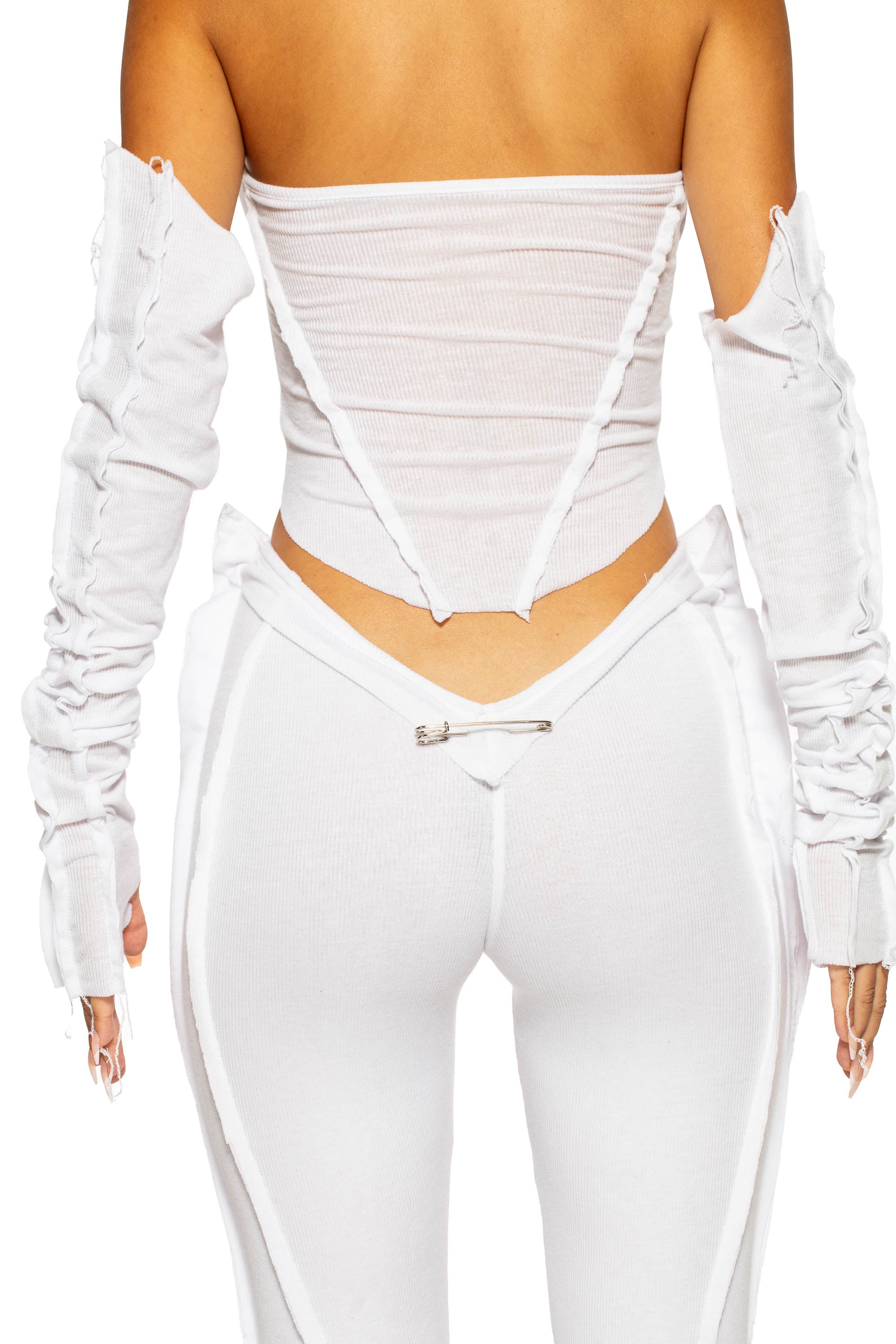 Sami Miro Vintage - V Cut Tube Top in White Rib – SAMI MIRO VINTAGE