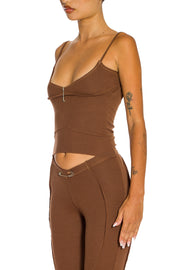 ASYMMETRIC PANTS IN BARK RIB