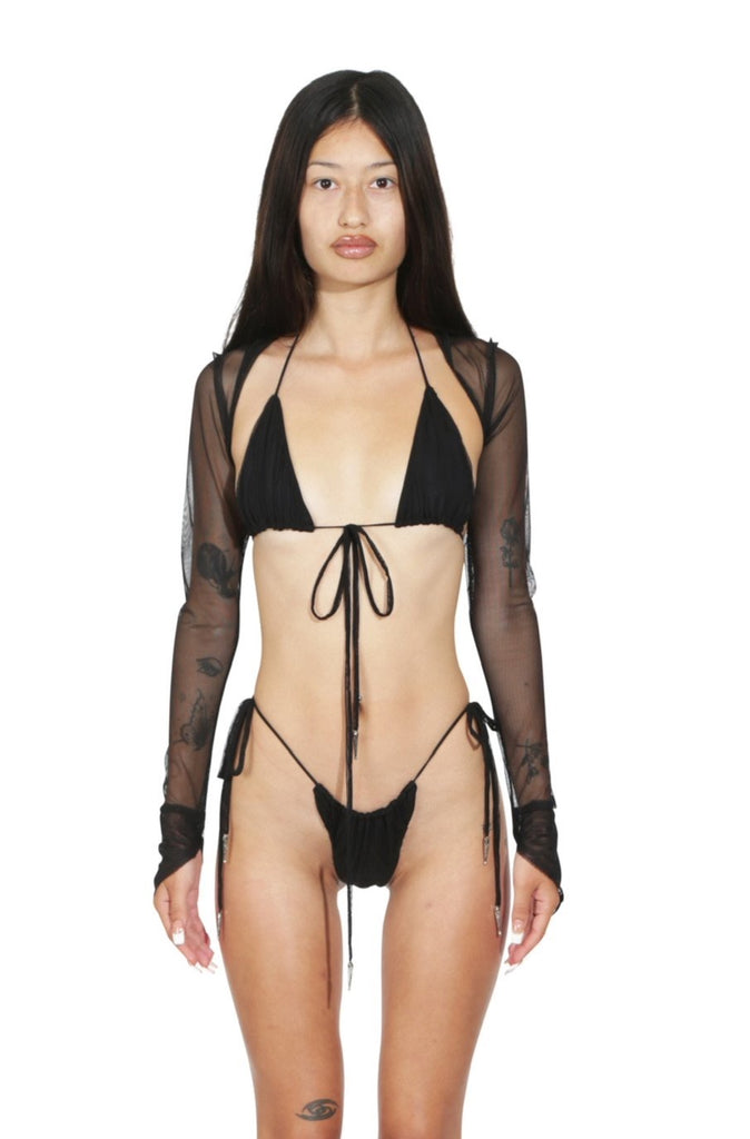 SAMI MIRO VINTAGE Open Seam String Bikini Top in Nude - ShopStyle Swimwear